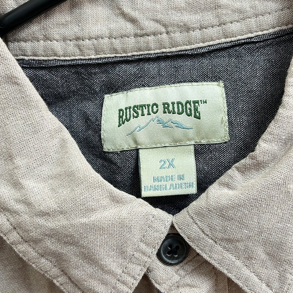 XXL Rustic Ridge Tan Button-Up Shirt - Picture 3 of 6